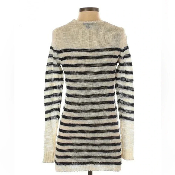 J. Crew Dark Navy & Cream Stripe Wool Blend Sweater Preppy Casual Career Size XS - Picture 3 of 6
